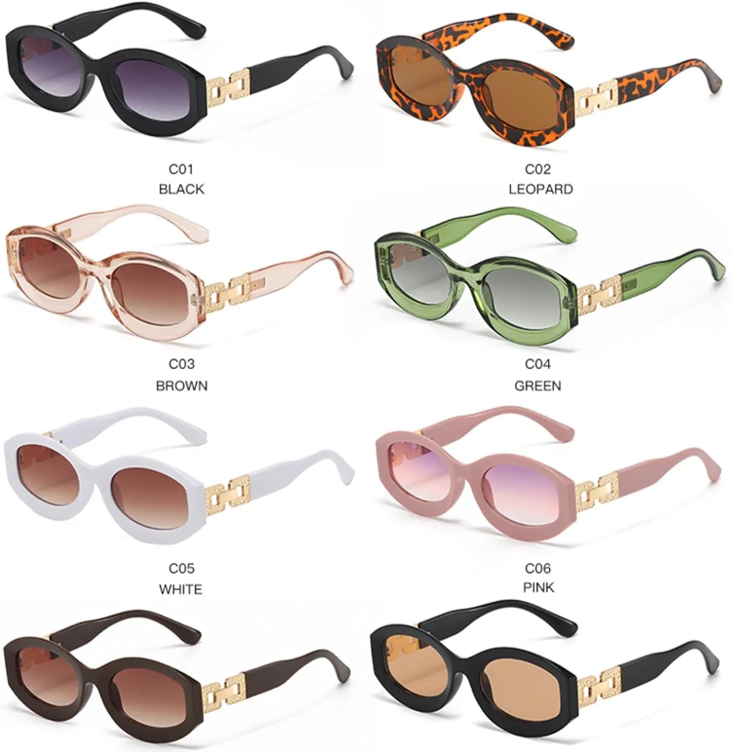 Oval Vintage Sunglasses Women Retro Sun Glasses Shades Goggles Eyewear Uv400