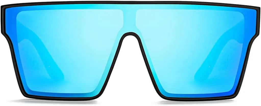 Oversized UV400 Designer Polarized Sunglasses for Men Women Large Flat Square Trendy Mirrored Shades