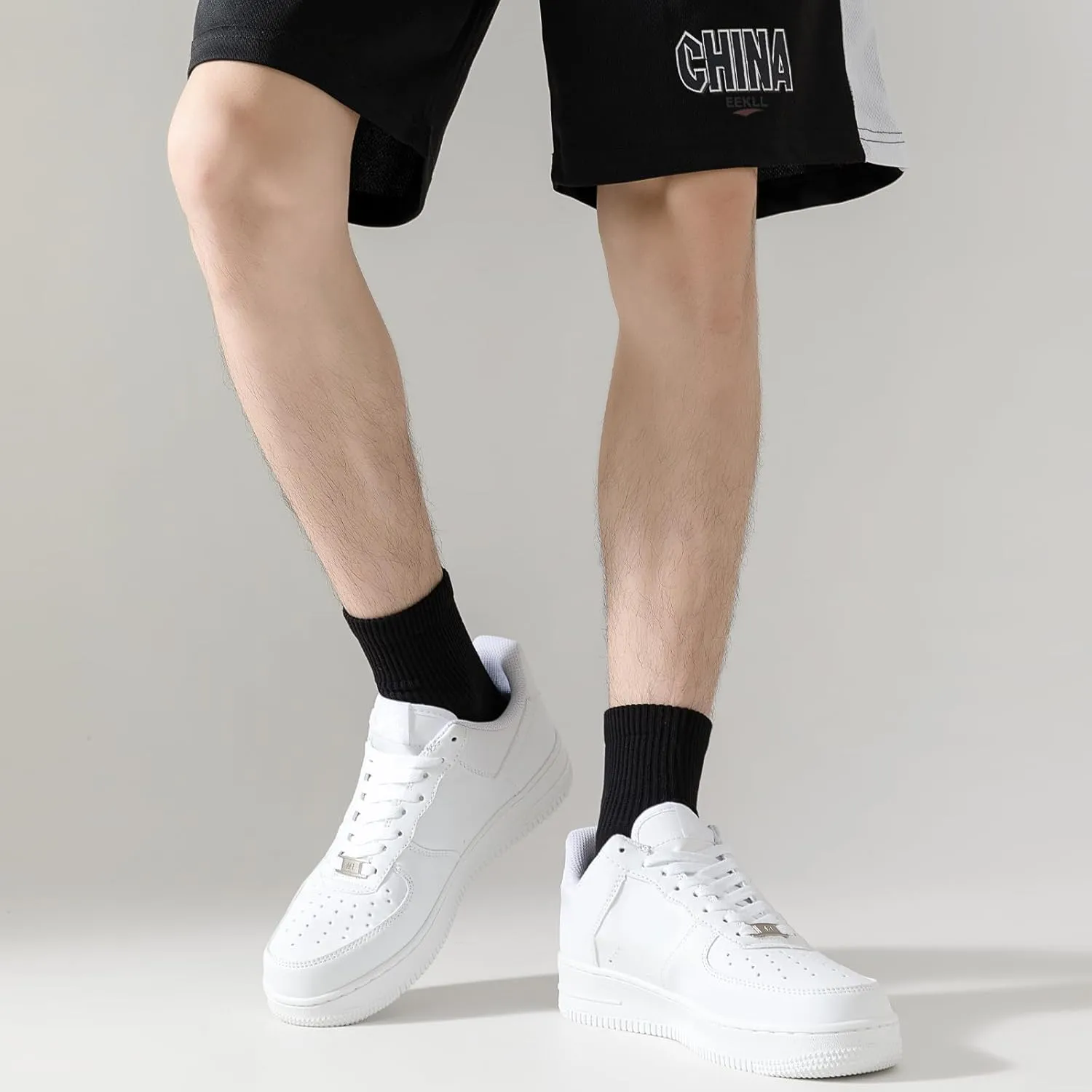 PADFOM Men's Athletic Ankle Socks 5 Pairs Thick Cushion Running Socks for Men Cotton Socks 7-12