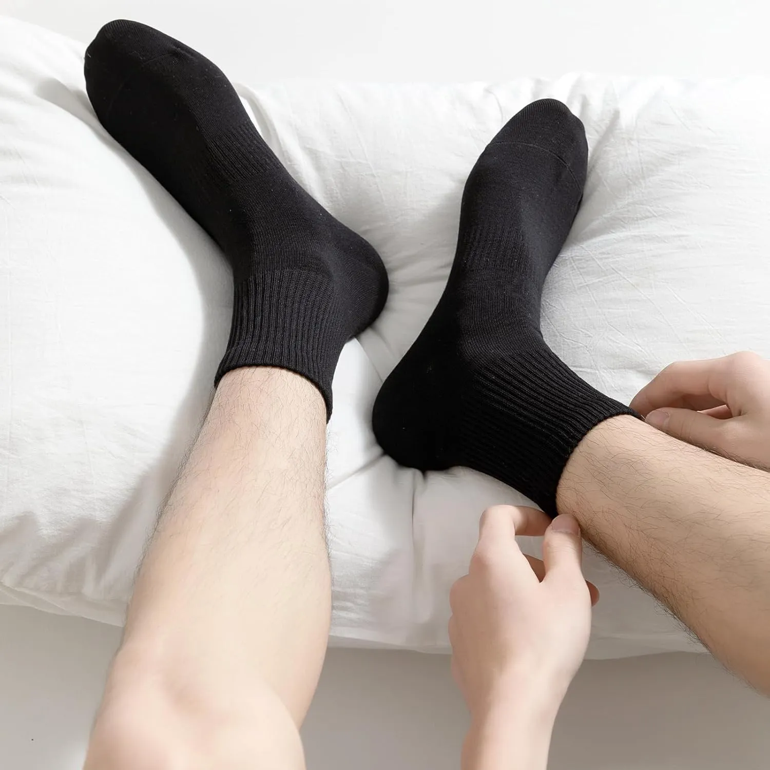 PADFOM Men's Athletic Ankle Socks 5 Pairs Thick Cushion Running Socks for Men Cotton Socks 7-12