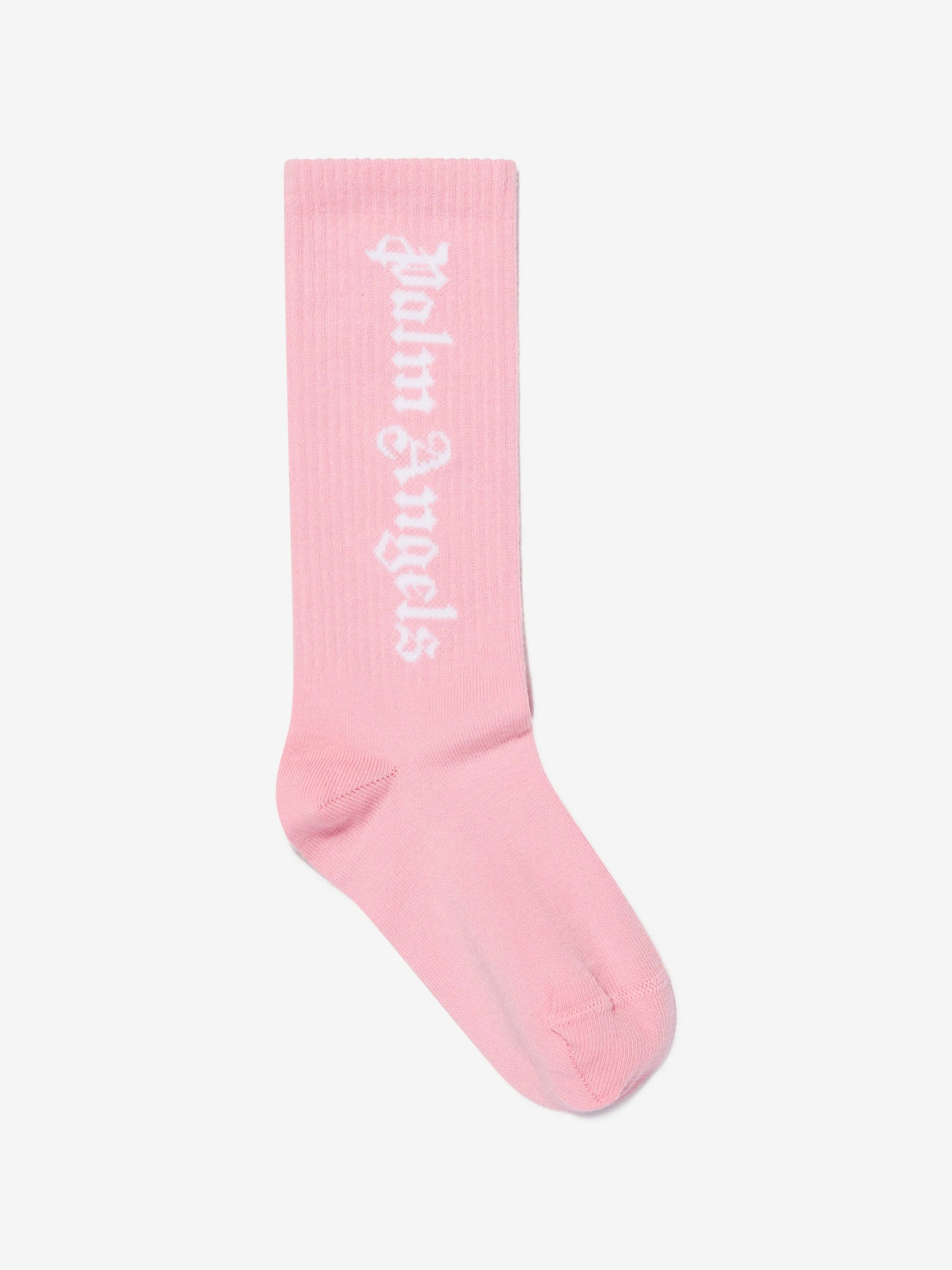 Palm Angels Girls Logo Socks in Pink