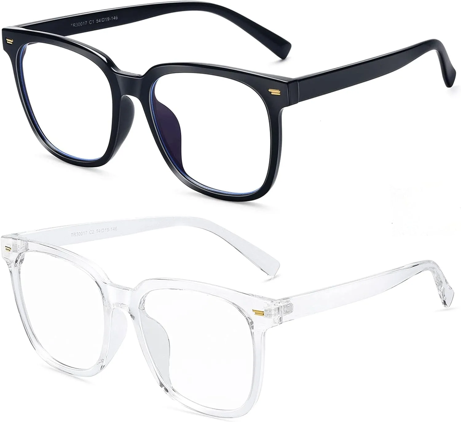 PANNER Oversized Square Blue Light Blocking Glasses for Women Men Anti Glare Reduce Eyestrain Computer Glasses