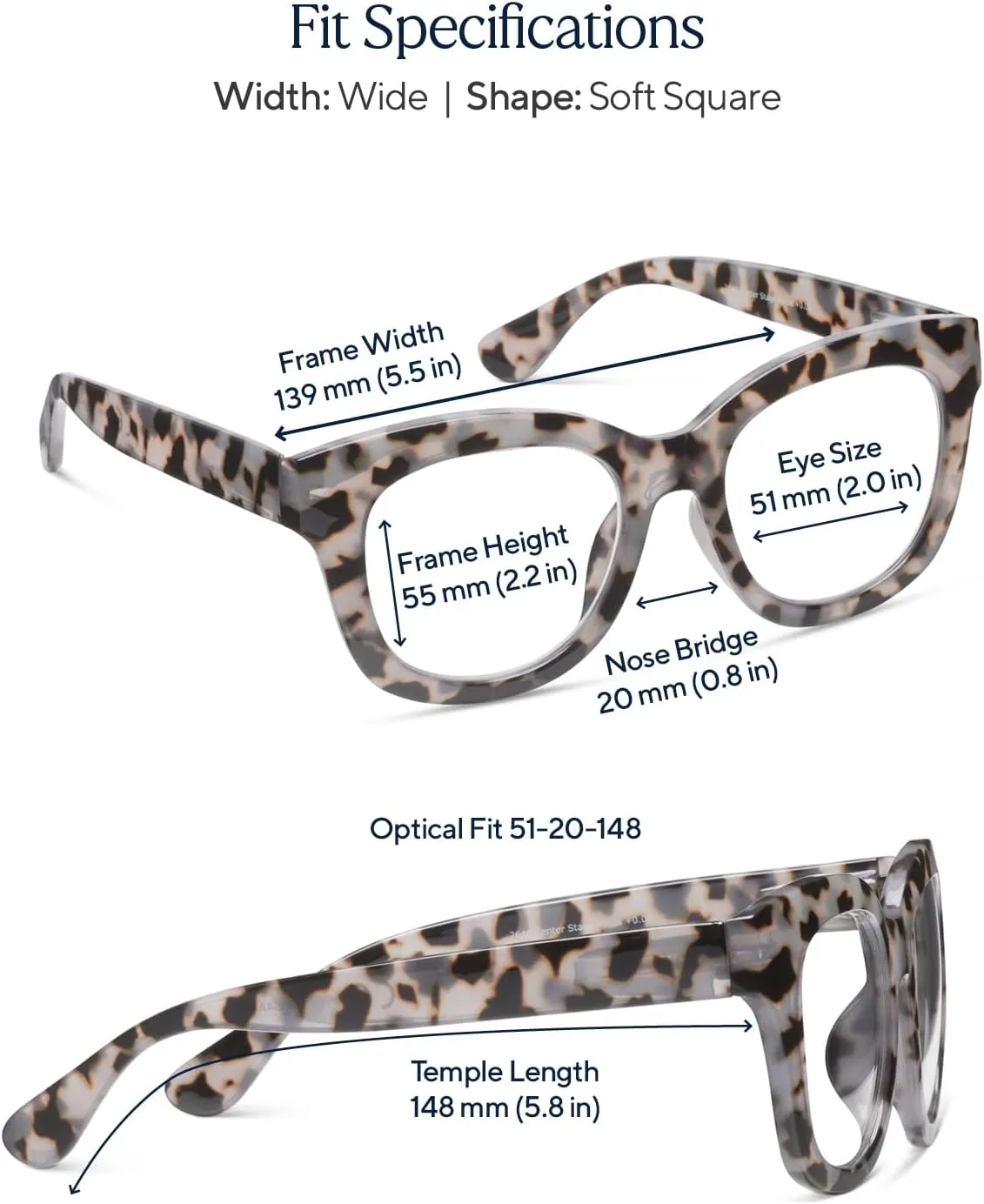 Peepers by PeeperSpecs Women's Center Stage Square Oversized Blue Light Blocking Progressive Reading Glasses