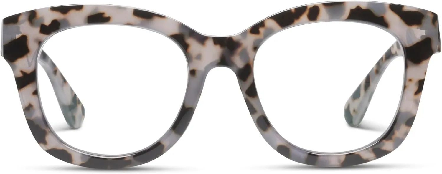 Peepers by PeeperSpecs Women's Center Stage Square Oversized Blue Light Blocking Progressive Reading Glasses