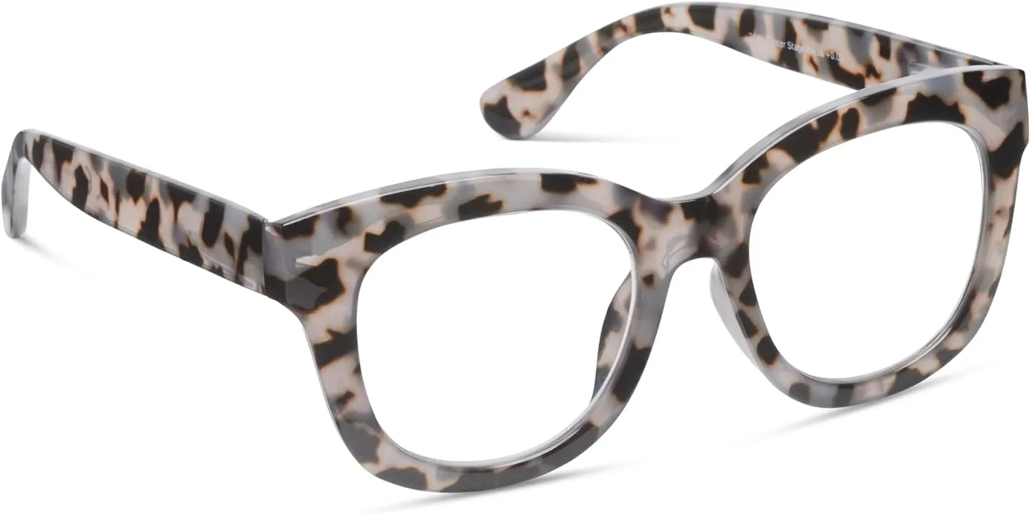 Peepers by PeeperSpecs Women's Center Stage Square Oversized Blue Light Blocking Progressive Reading Glasses