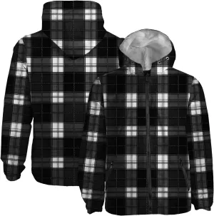 Plaid Printed Rain Jacket Men Women, Lighweight Hiking Athletic Running Hiking Water Resistant Jacket