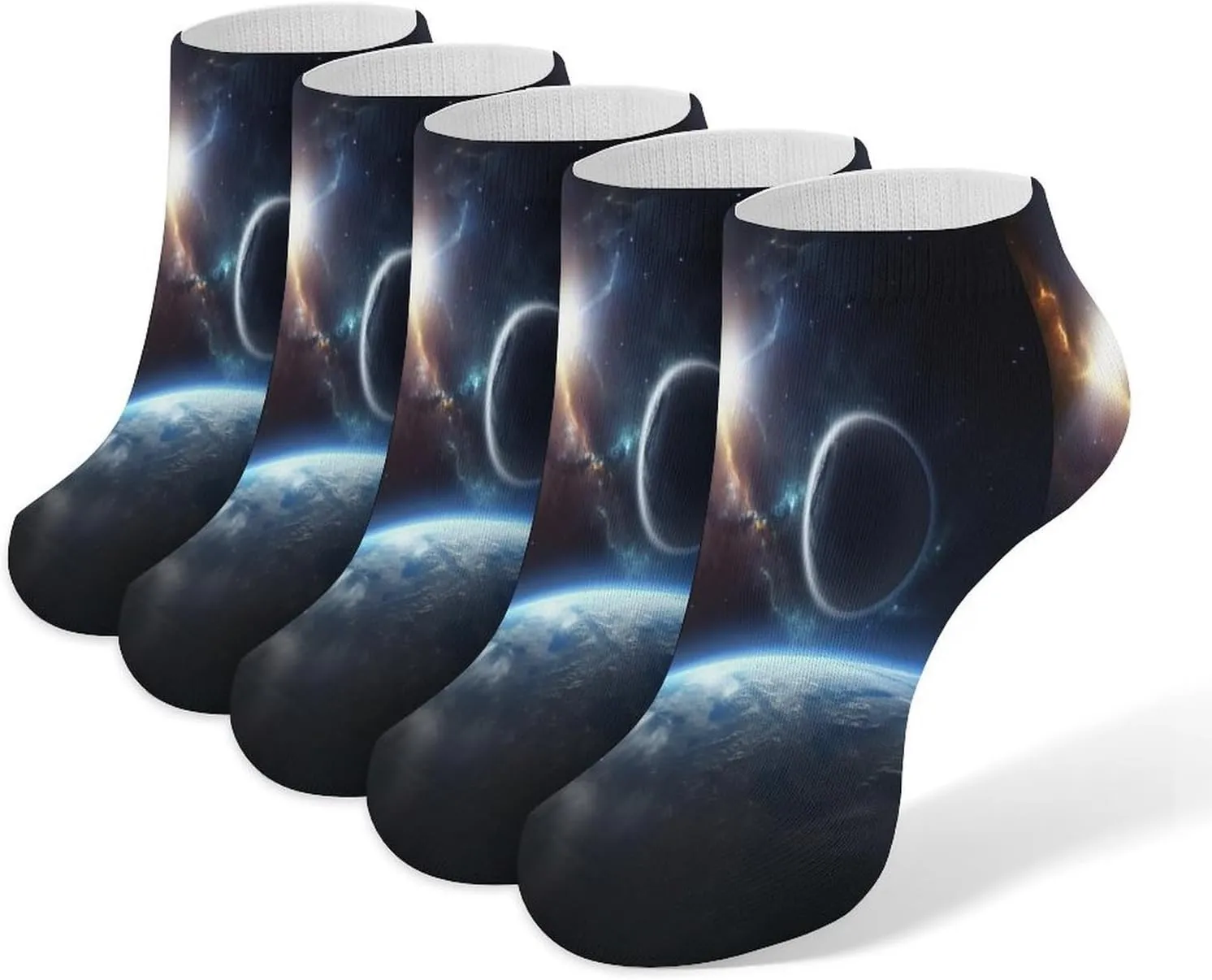 Planet Casual Socks Soft Moisture-Wicking Socks Low Cut Invisible Liner Ankle Sock (5 Pairs)