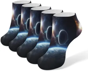 Planet Casual Socks Soft Moisture-Wicking Socks Low Cut Invisible Liner Ankle Sock (5 Pairs)