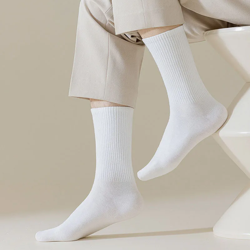 Plus Size Solid Color Soft Socks(6 Pairs)