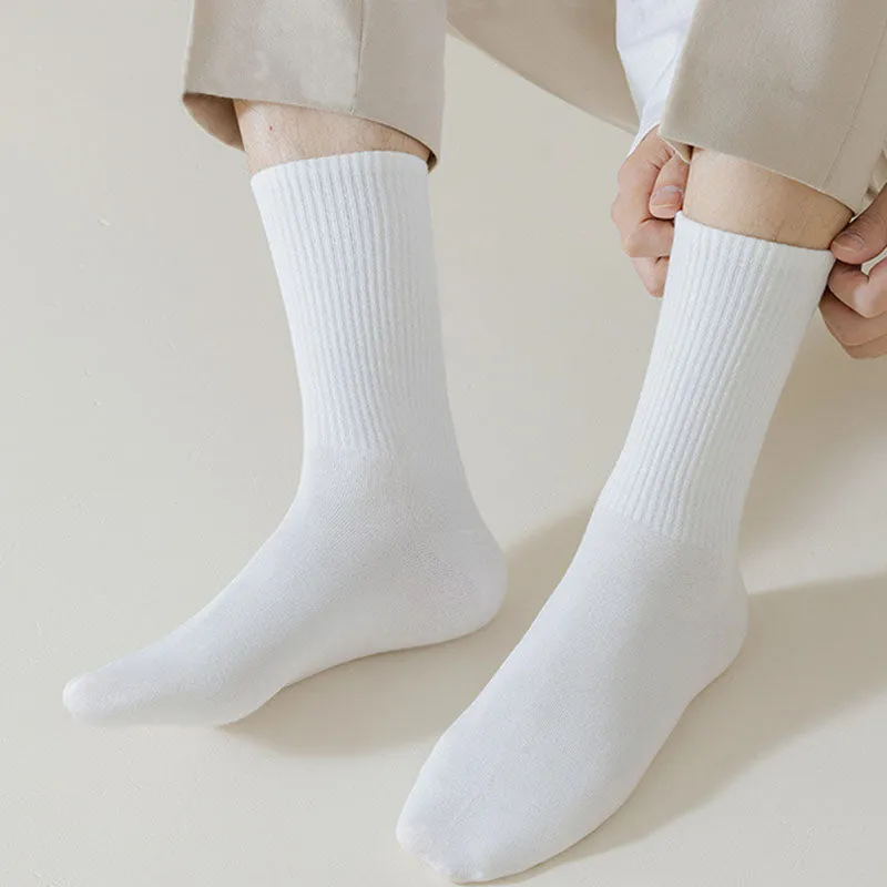 Plus Size Solid Color Soft Socks(6 Pairs)