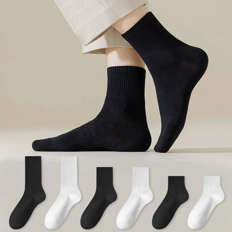 Plus Size Solid Color Soft Socks(6 Pairs)