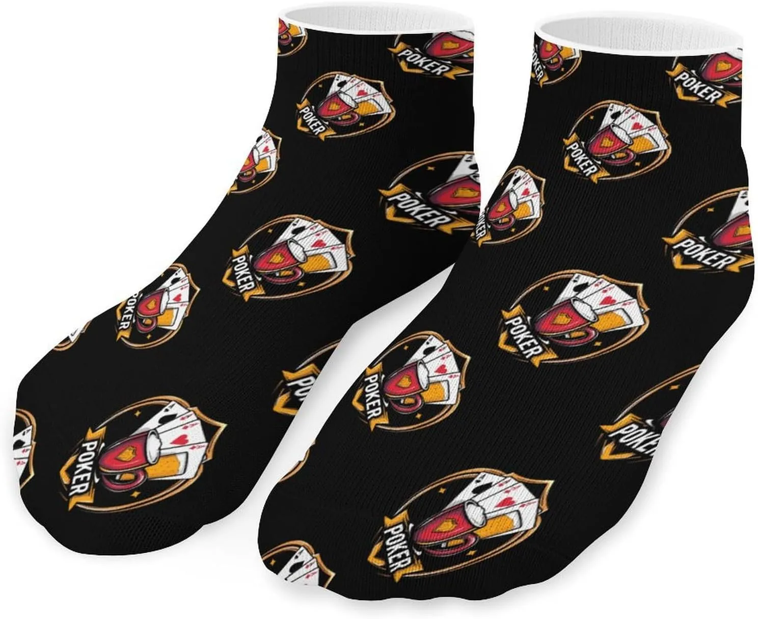 Poker And Winner Low Cut Ankle Socks Casual Liner Sock Pack Non Slip Invisible For Men Women