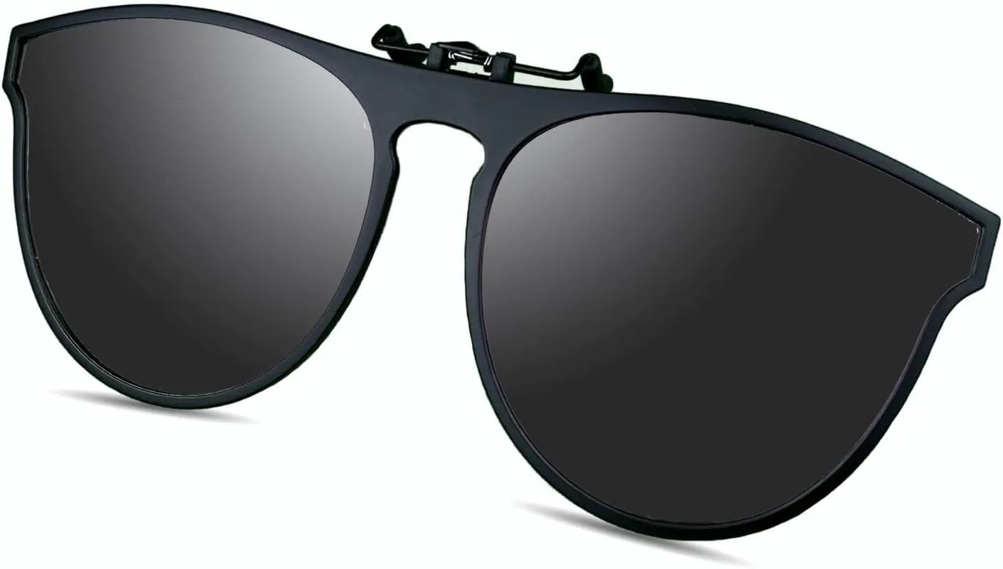 Polarized Clip On Flip Up UV Protection and Anti-Glare Outdoor Sunglasses for Prescription Glasses