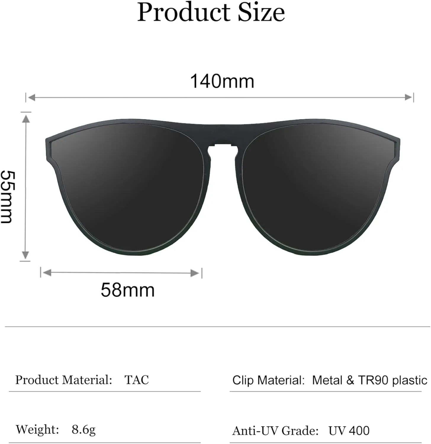 Polarized Clip On Flip Up UV Protection and Anti-Glare Outdoor Sunglasses for Prescription Glasses