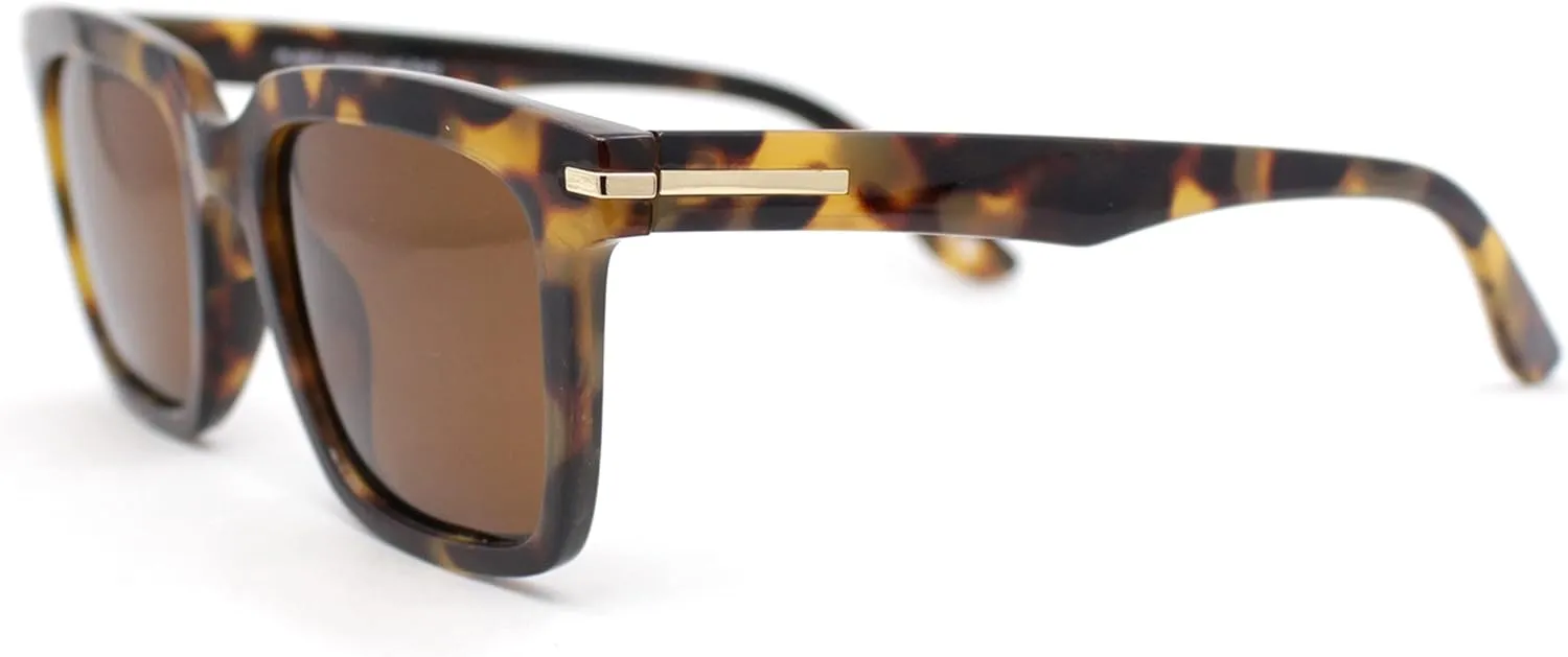 Polarized Hipster Vintage Style Horn Rim Gentlemans Plastic Sunglasses
