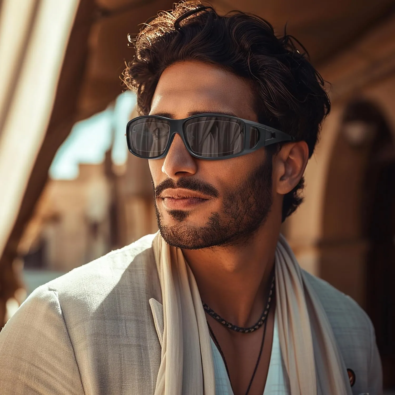 Polarized Sunglasses Fit Over Prescription Glasses for Men Women, Wrap Around Sunglasses UV400 Protection for Driving