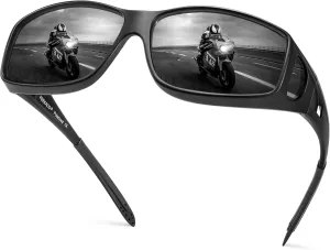 Polarized Sunglasses Fit Over Prescription Glasses for Men Women, Wrap Around Sunglasses UV400 Protection for Driving