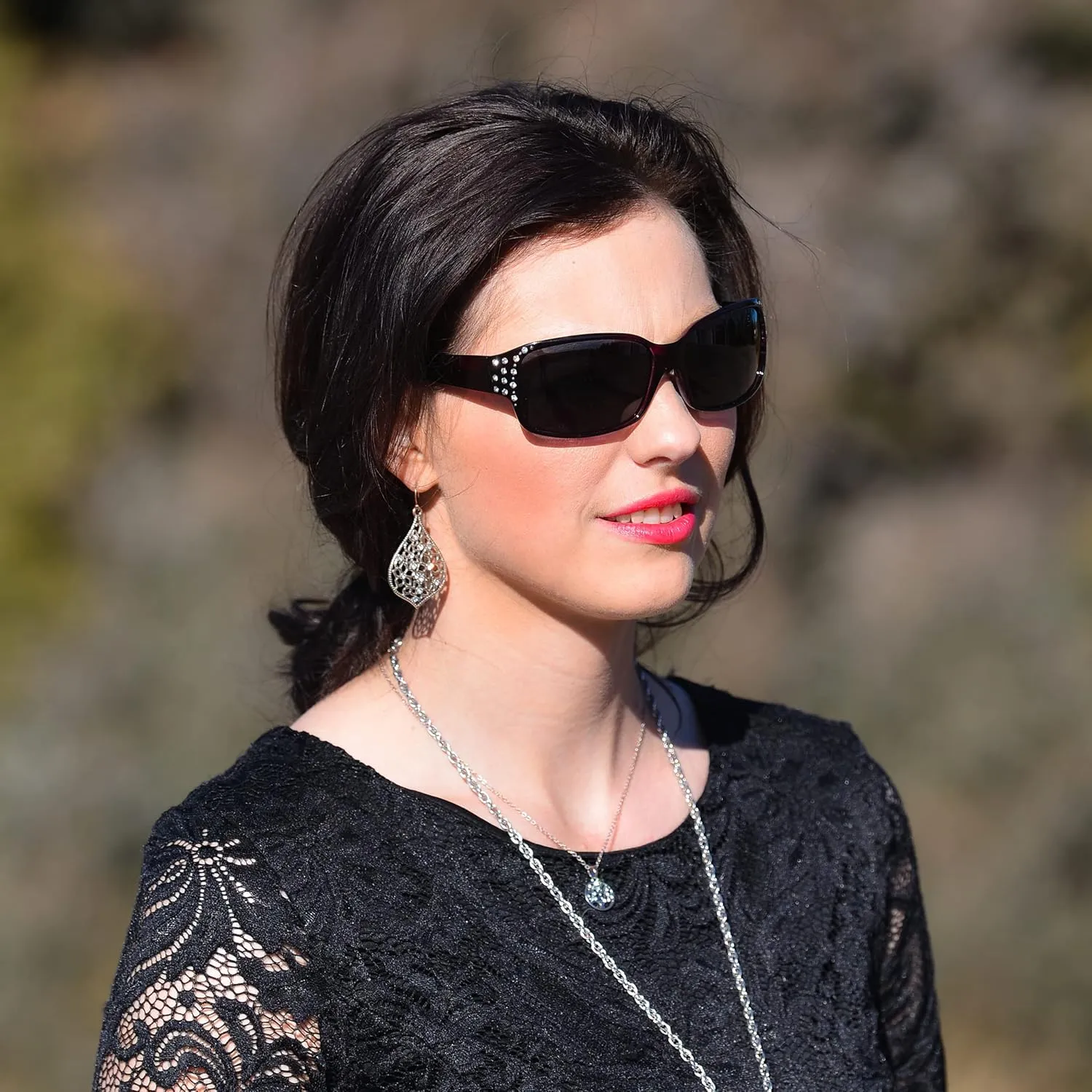 Polarized Sunglasses for Women - Premium Fashion Sunglasses - HZ Series Diamante Womens Designer Sunglasses