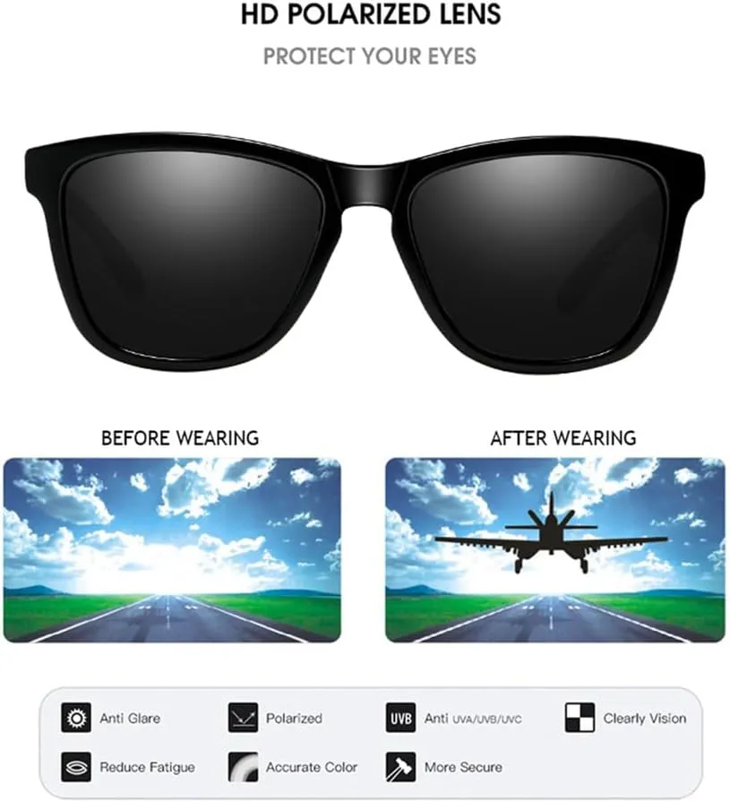 Polarized Sunglasses Men Women Blue Sun Glasses Reduce Glare Outdoor Shades UV400