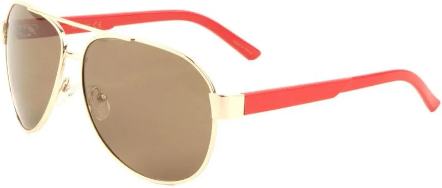 Polarized Temple Division Modern Round Aviator Sunglasses