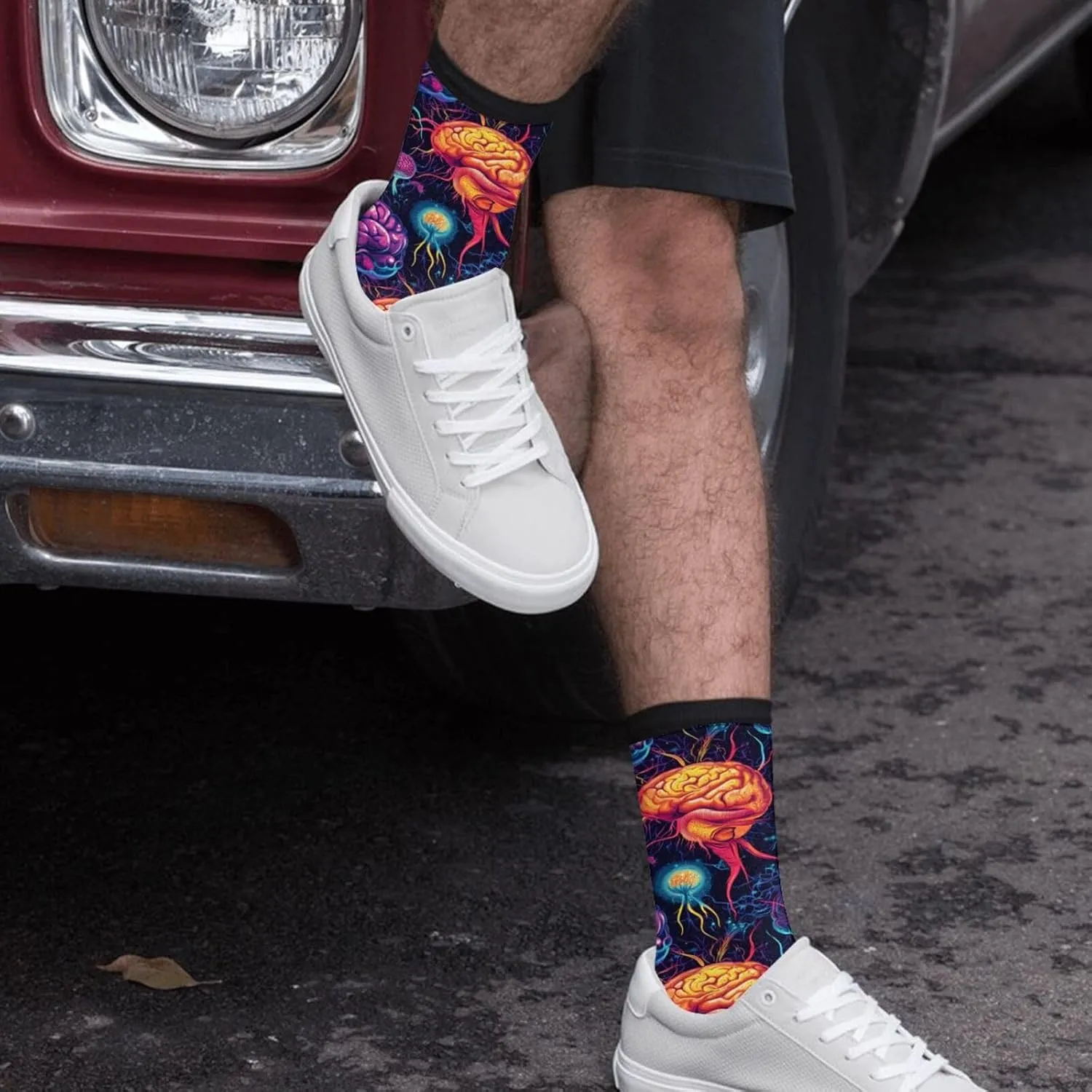 Police Funny Novelty Socks Casual Athletic Crazy Crew Socks For Women Men