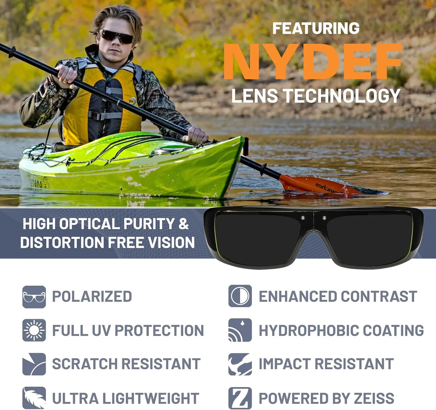 POPGEAR Mens Sport Sunglasses, Womens Polarized Sunglasses, Grilamid TR90 Made in Italy, Easily Collapse For Compact Storage