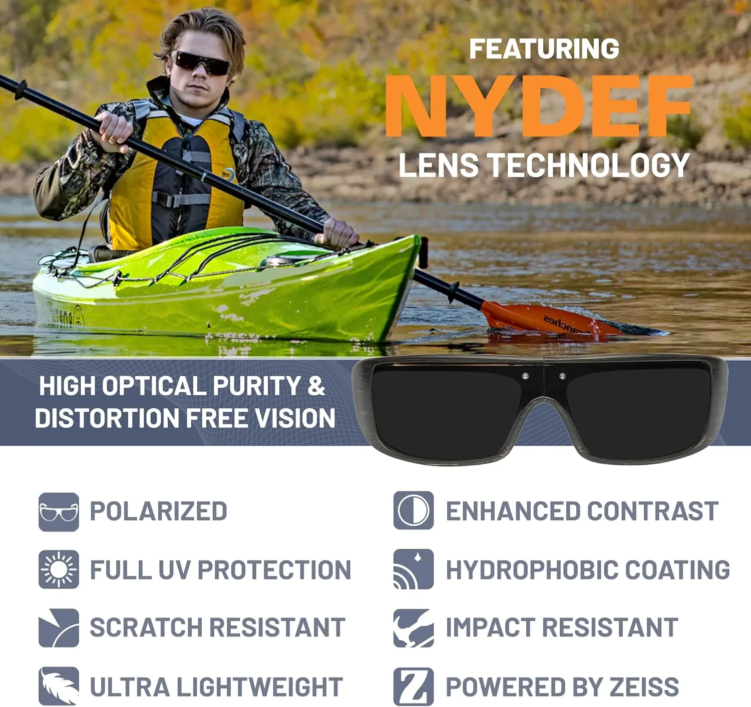 POPGEAR Mens Sport Sunglasses, Womens Polarized Sunglasses, Grilamid TR90 Made in Italy, Easily Collapse For Compact Storage