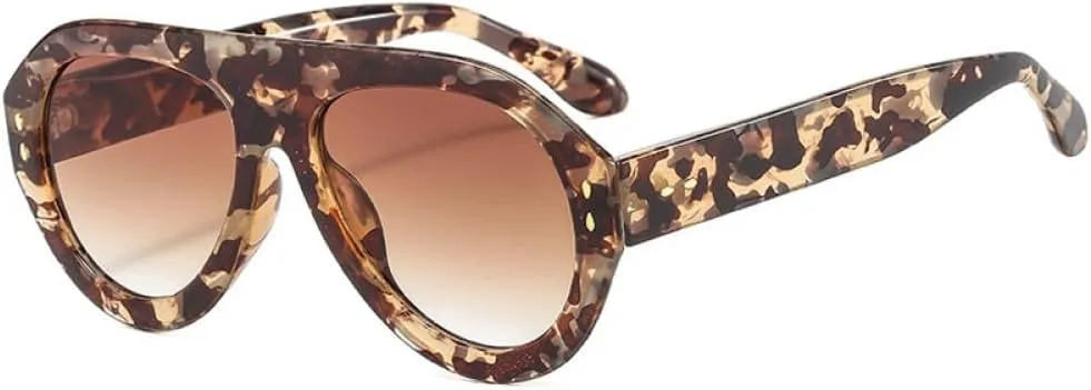 Popular Fashion Sunglasses Women Shades UV400 Retro Rivets Decoration Gradient Trending Men Round Sun Glasses