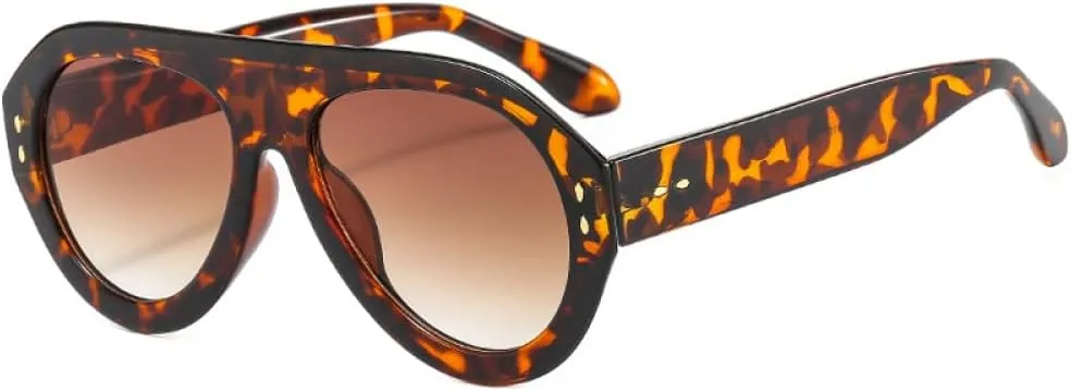 Popular Fashion Sunglasses Women Shades UV400 Retro Rivets Decoration Gradient Trending Men Round Sun Glasses