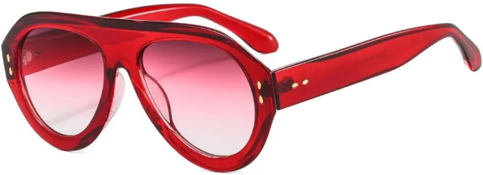 Popular Fashion Sunglasses Women Shades UV400 Retro Rivets Decoration Gradient Trending Men Round Sun Glasses