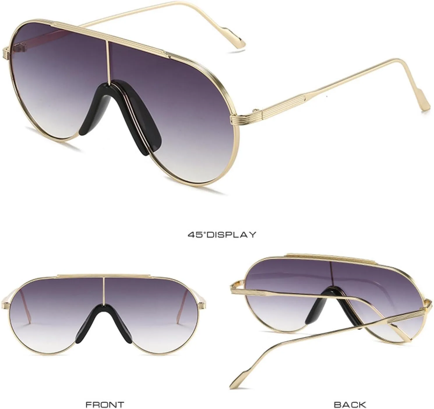 Popular Oval Punk Sunglasses Women Men Fashion Big Frame Vintage Eyeglasses Driving Shades Uv400