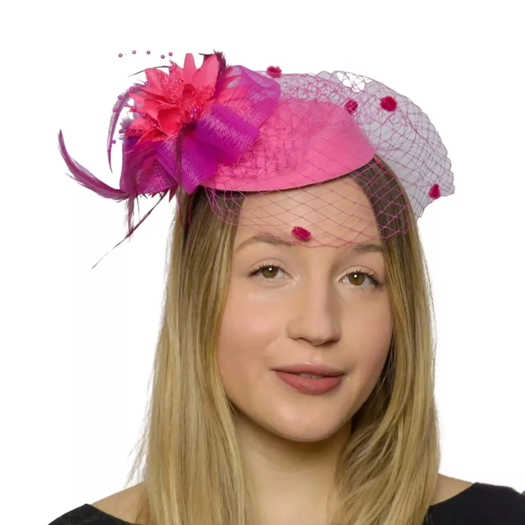 Precious Pink Fascinator Adult Costume Hat