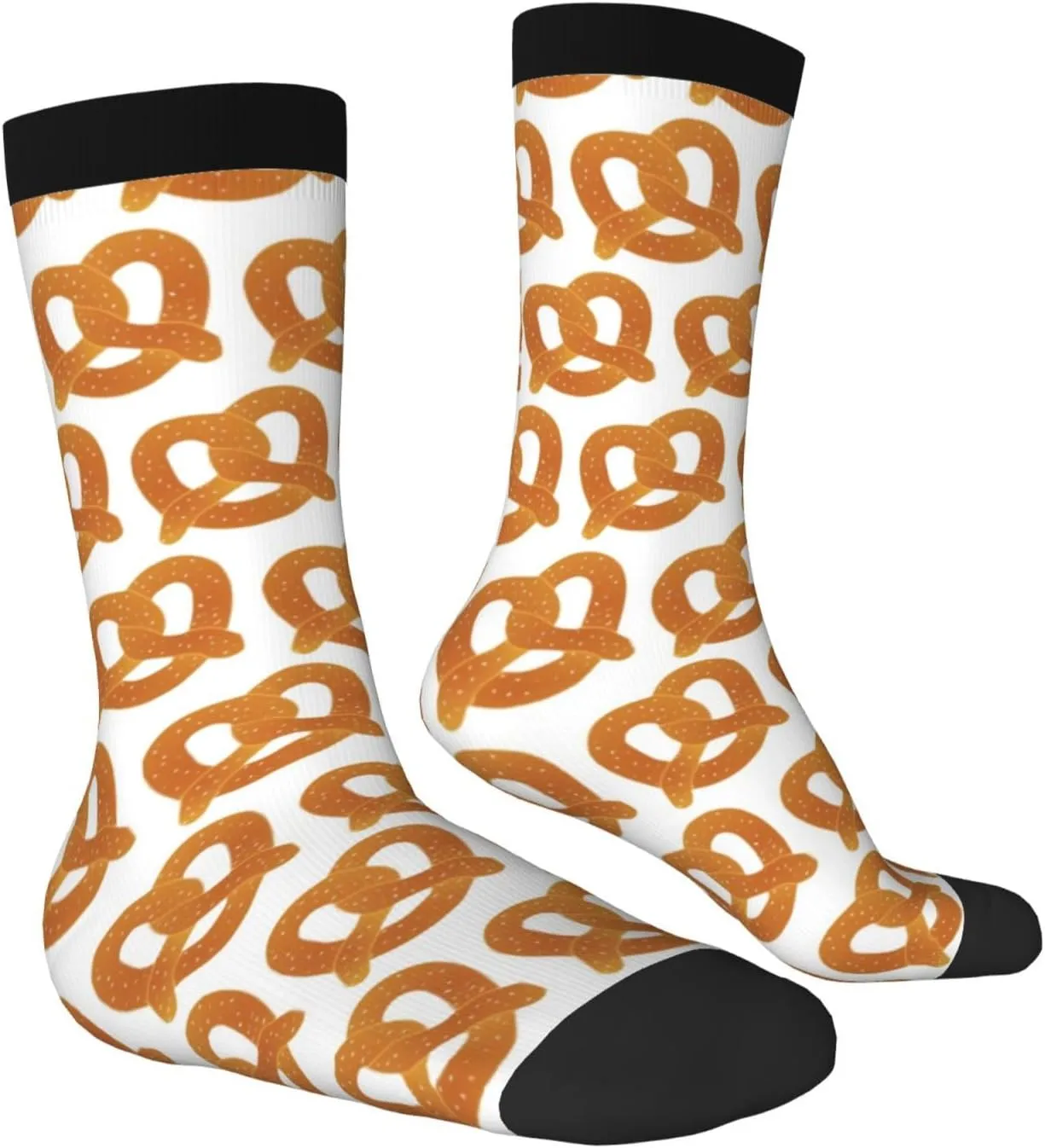 Pretzel Pattern Fun And Innovative Men'S And Women'S Crew - Elastic Comfortable Formal Socks, Gift Casual Socks