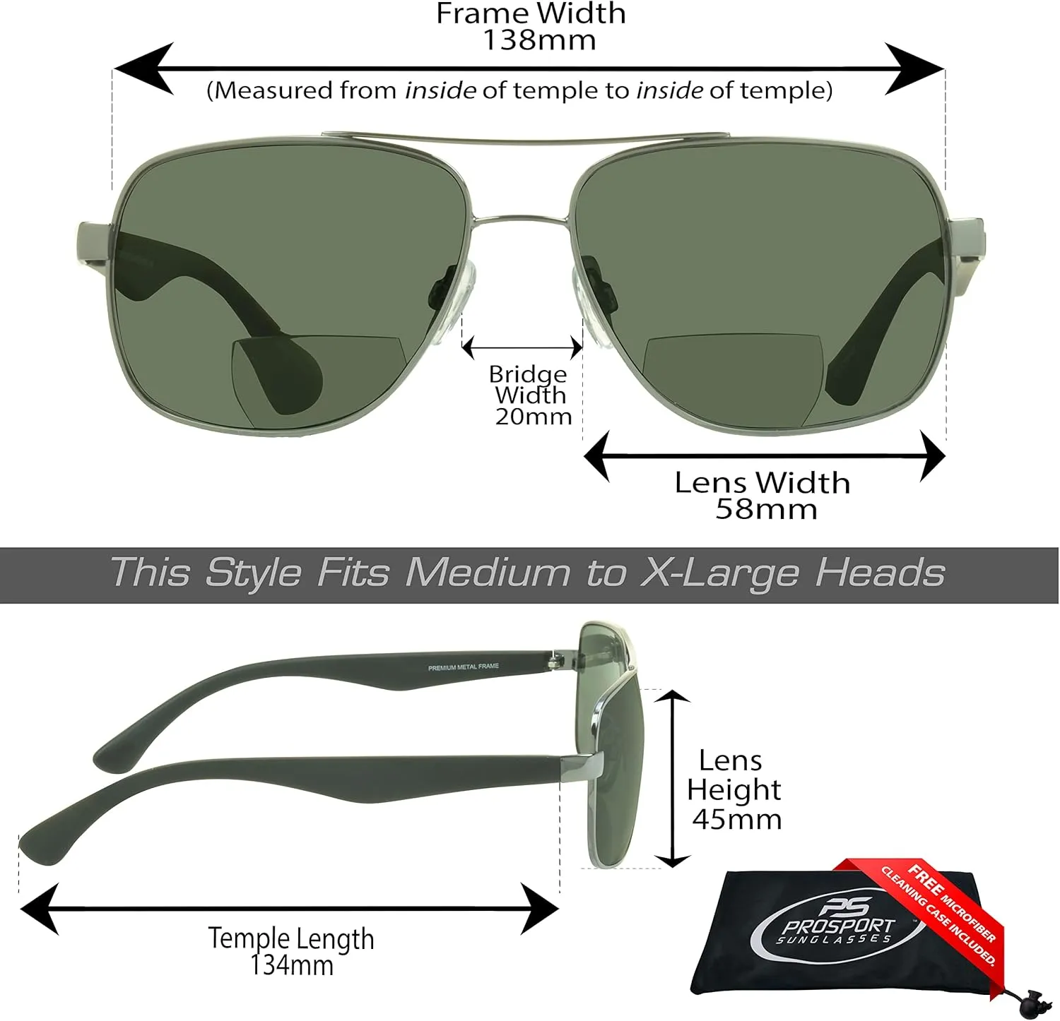 proSPORT Polarized Bifocal Reading Sunglasses for Men and Women. Near invisible line Reader Sunglasses