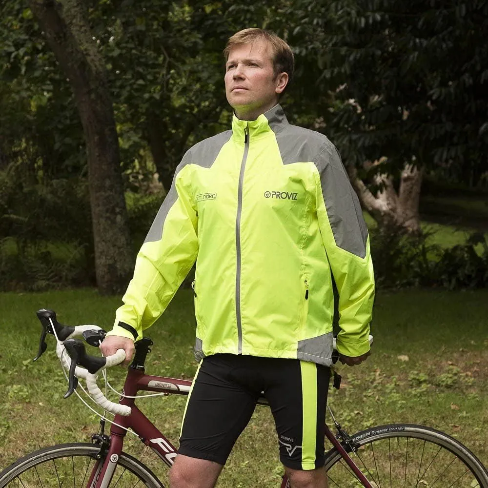 Proviz Men's Nightrider Reflective Waterproof Cycling Jacket Hi Visibility Breathable Cycling Coat