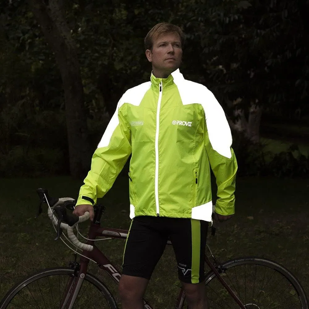 Proviz Men's Nightrider Reflective Waterproof Cycling Jacket Hi Visibility Breathable Cycling Coat
