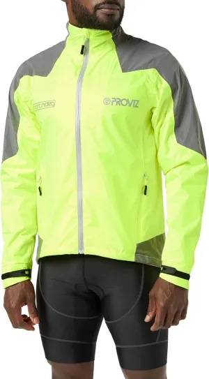 Proviz Men's Nightrider Reflective Waterproof Cycling Jacket Hi Visibility Breathable Cycling Coat
