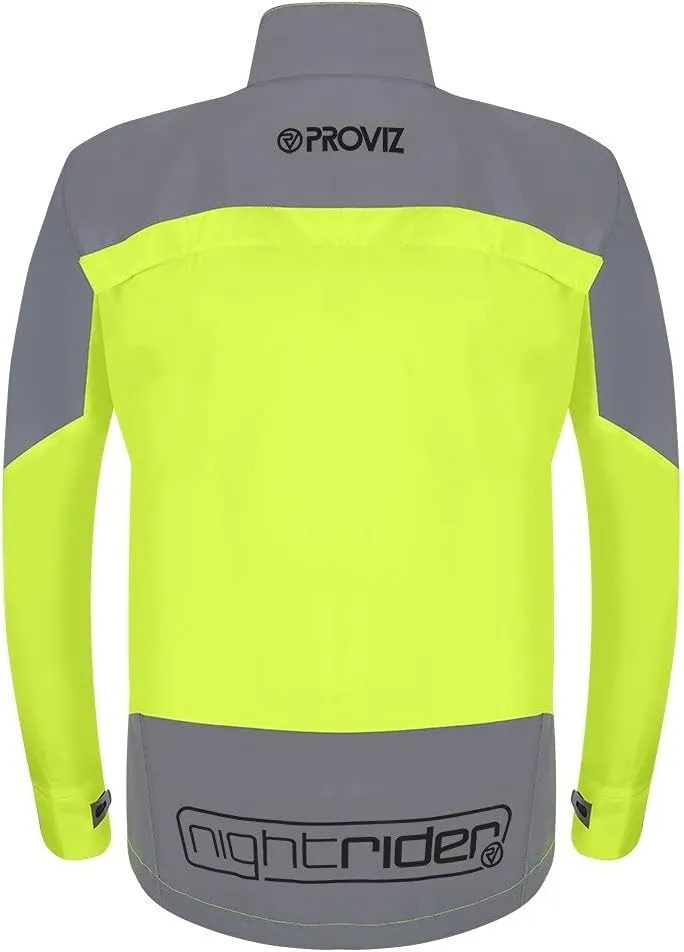 Proviz Men's Nightrider Reflective Waterproof Cycling Jacket Hi Visibility Breathable Cycling Coat