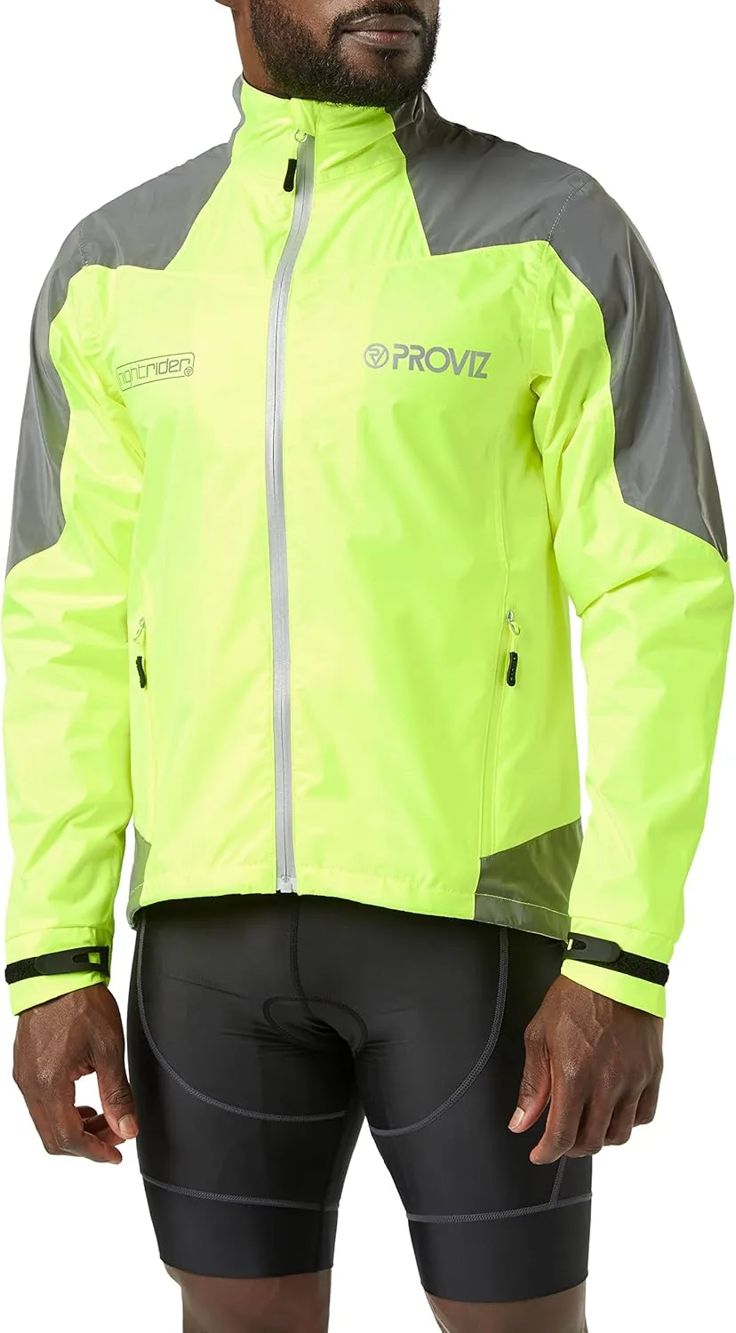 Proviz Men's Nightrider Reflective Waterproof Cycling Jacket Hi Visibility Breathable Cycling Coat