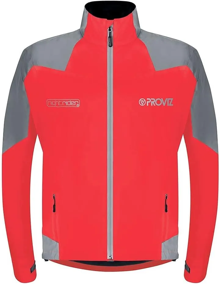 Proviz Men's Nightrider Reflective Waterproof Cycling Jacket Hi Visibility Breathable Cycling Coat