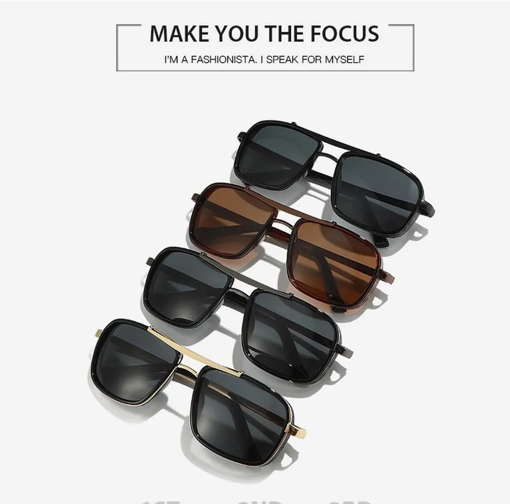 Punk Sunglasses For Men Fashion Trending Luxury Band Outdoors Driving Sun Glasses UV400