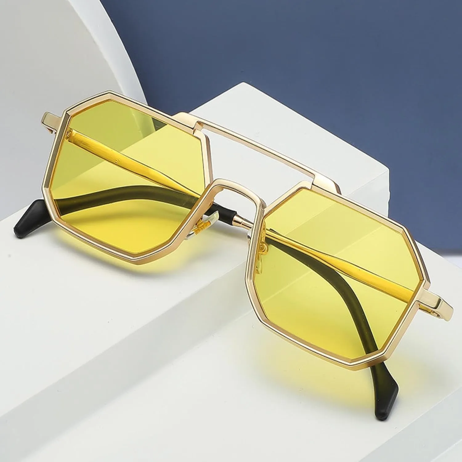 Punk Sunglasses for Women Men Metal Steampunk Small Vintage Uv400