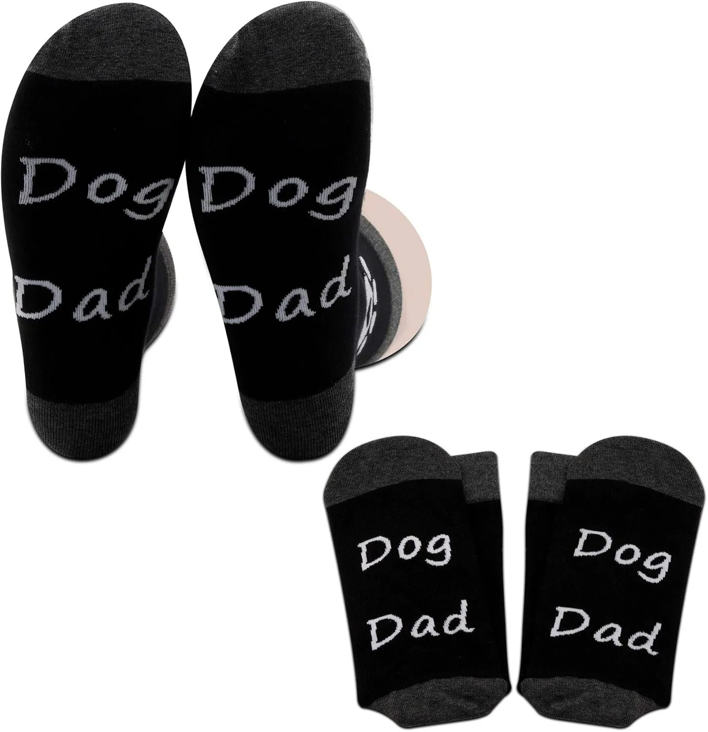 PXTIDY 2 Pairs Mens The Dogfather Socks Dog Father Dad Pet Owner Rescue Gift Best Dog Dad Ever Socks Father's Day