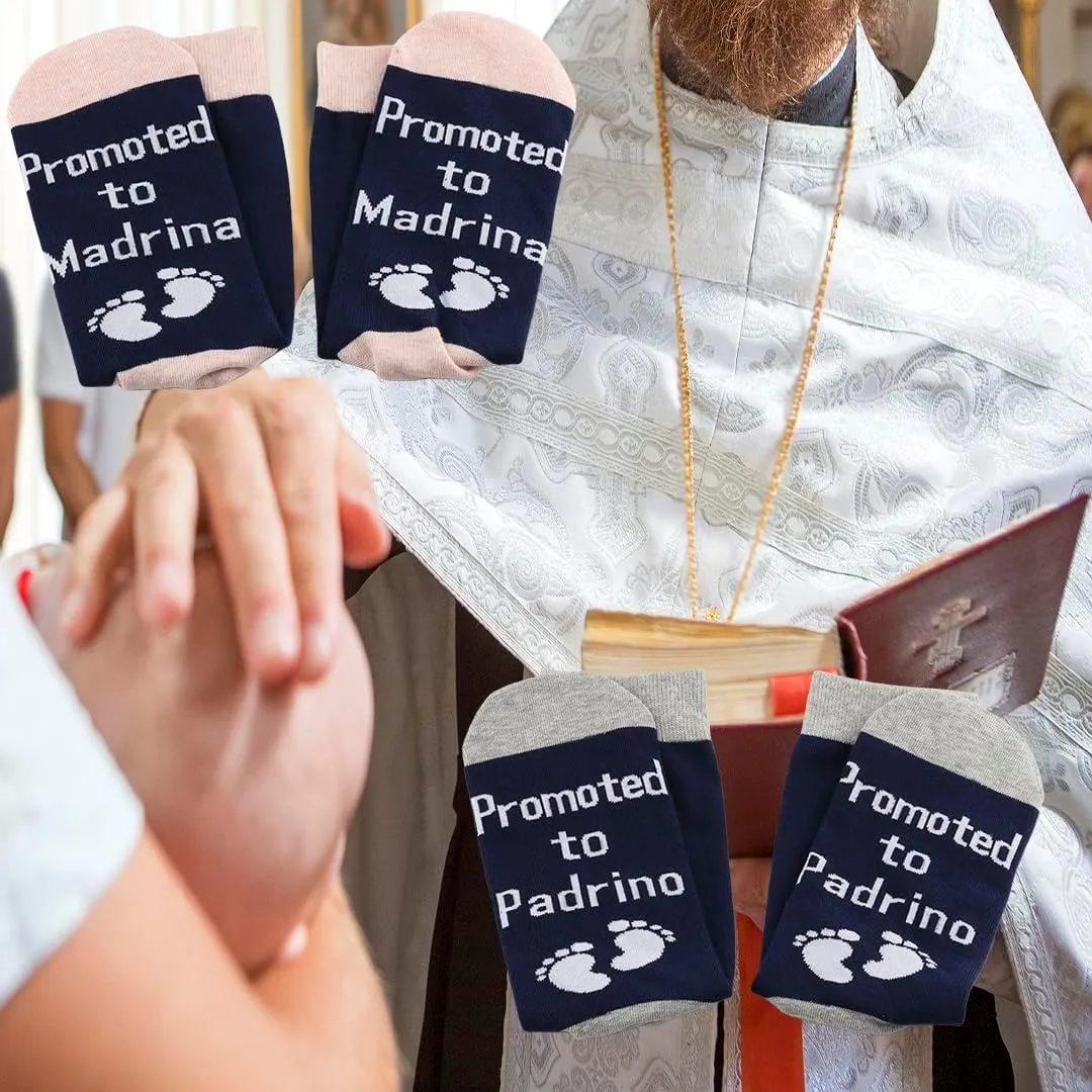 PXTIDY Godparent Proposal Gifts New Padrino Madrina Gift Promoted to Padrino/Madrina Socks in Spanish