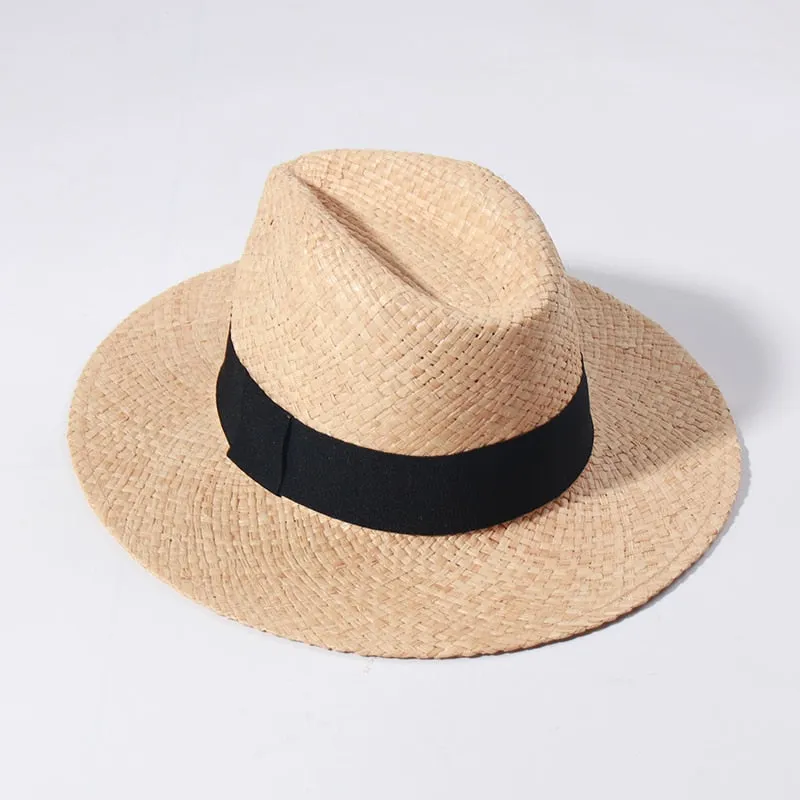 Raffia Panama Hats For Women Summer Sun Hat French  Top Beach Hats Sunshade Ladies Vacation Straw Hats