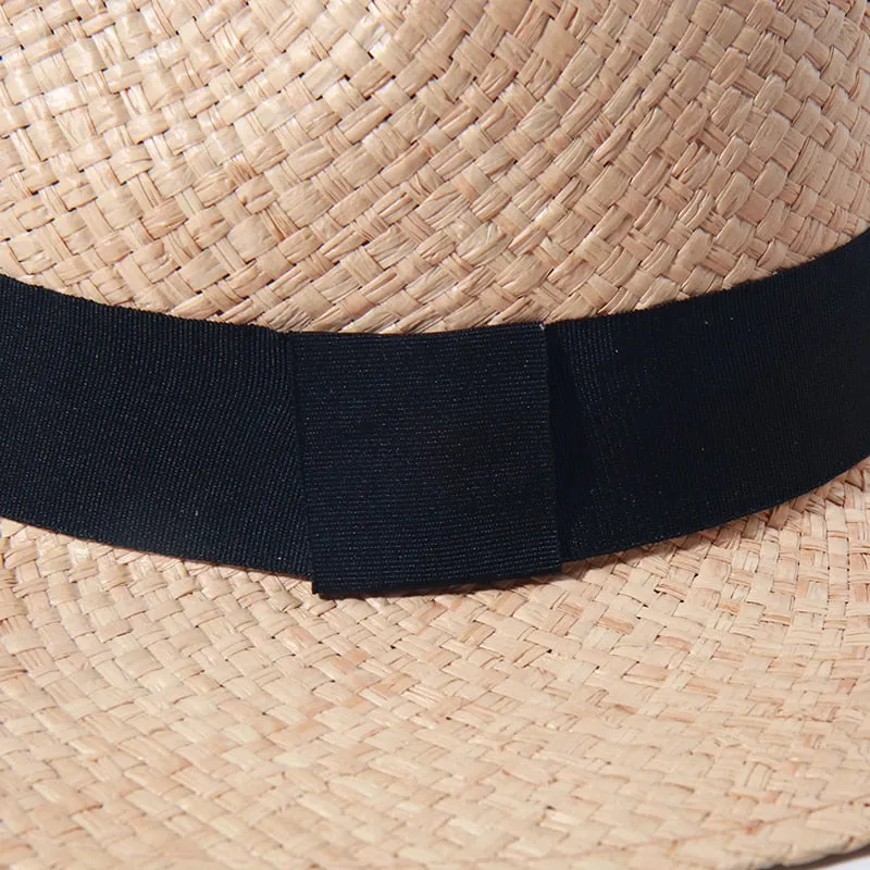 Raffia Panama Hats For Women Summer Sun Hat French  Top Beach Hats Sunshade Ladies Vacation Straw Hats