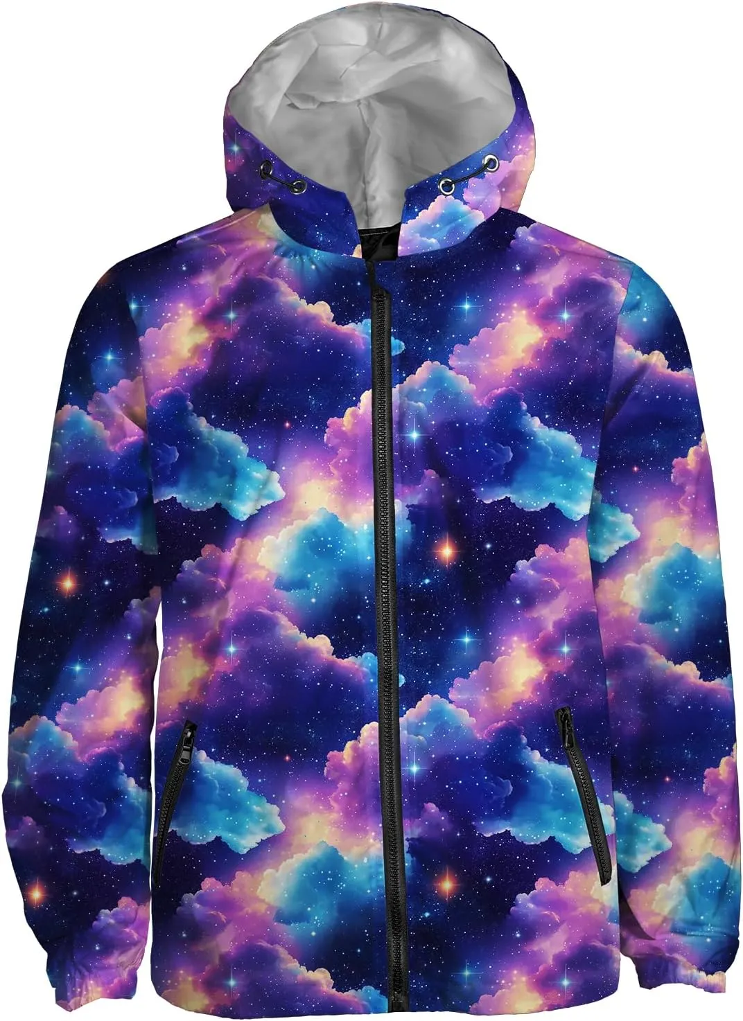 Rain Jacket Men Women, Vintage Pattern, Lighweight Hiking Athletic Running Hiking Water Resistant Jacket