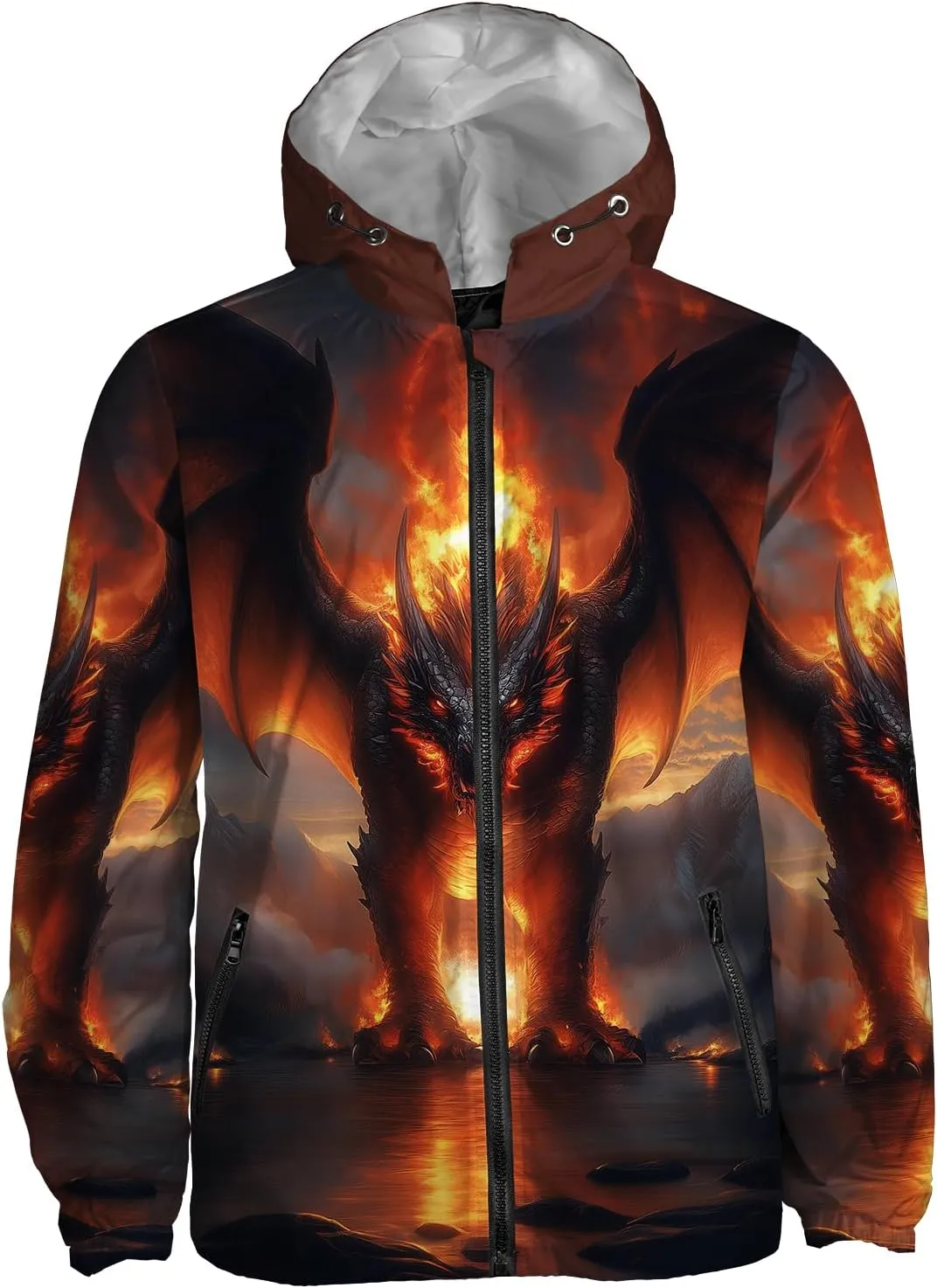Rain Jacket Men Women, White Color, Water Resistant Running Hiking Running Jacket Windbreaker with Hood