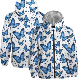 Rain Jacket Men Women, White Color, Water Resistant Running Hiking Running Jacket Windbreaker with Hood