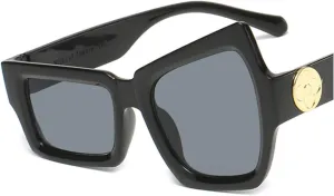 Raised Eyebrows Quirky Sunglasses Personality Irregular Large and Small Eyes Hip Hop Sunglasses Tide for Women Men